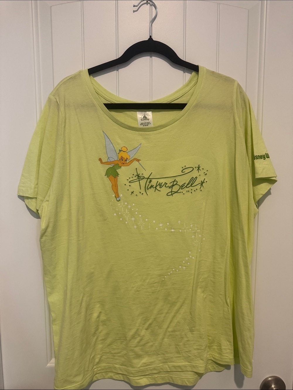 Disney Tinker Bell Tee - Light Lime Green with Yellow & Blue Accents